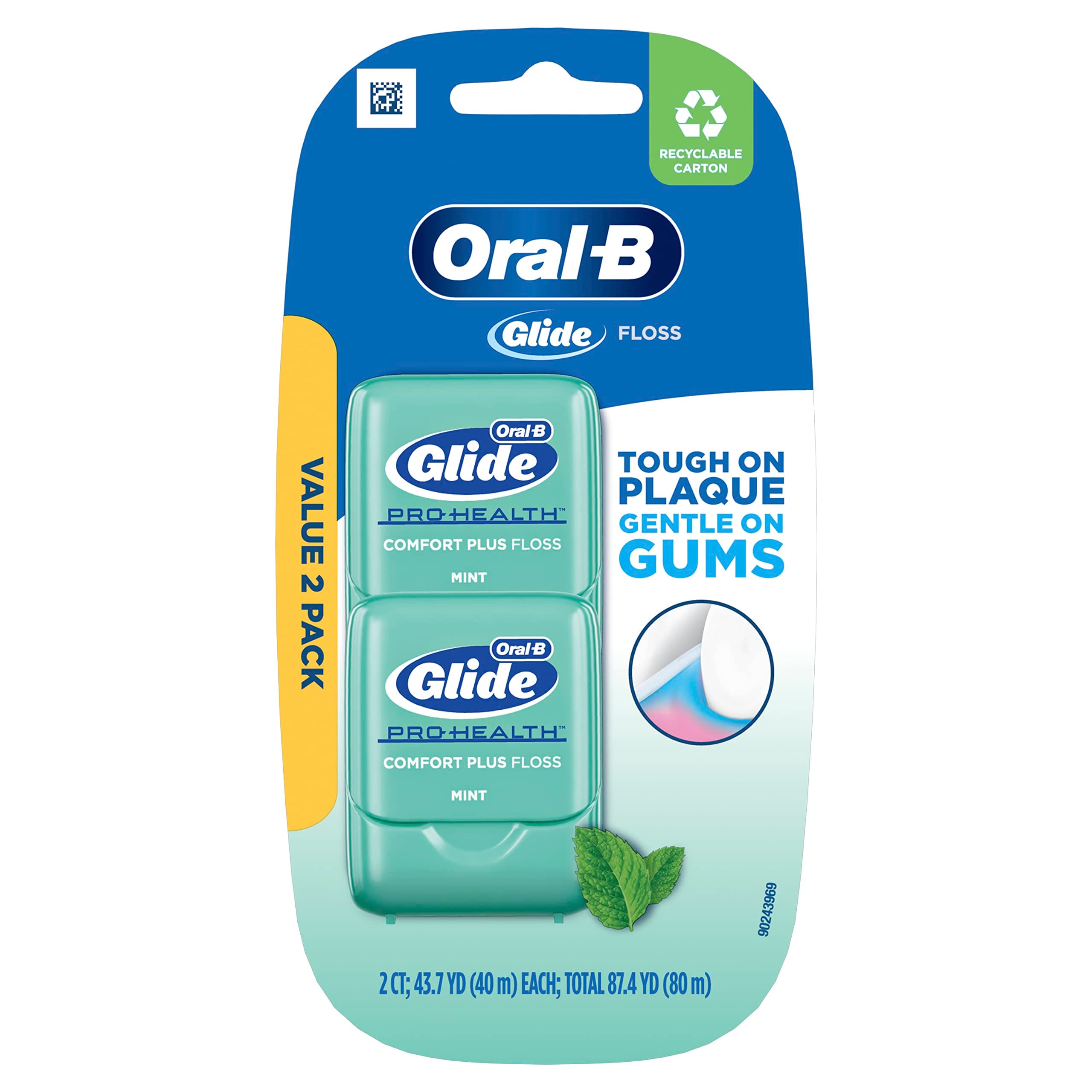 Glide Pro-Health Comfort Plus Dental Floss, Extra Soft, Value 2 Pack (40m Each)