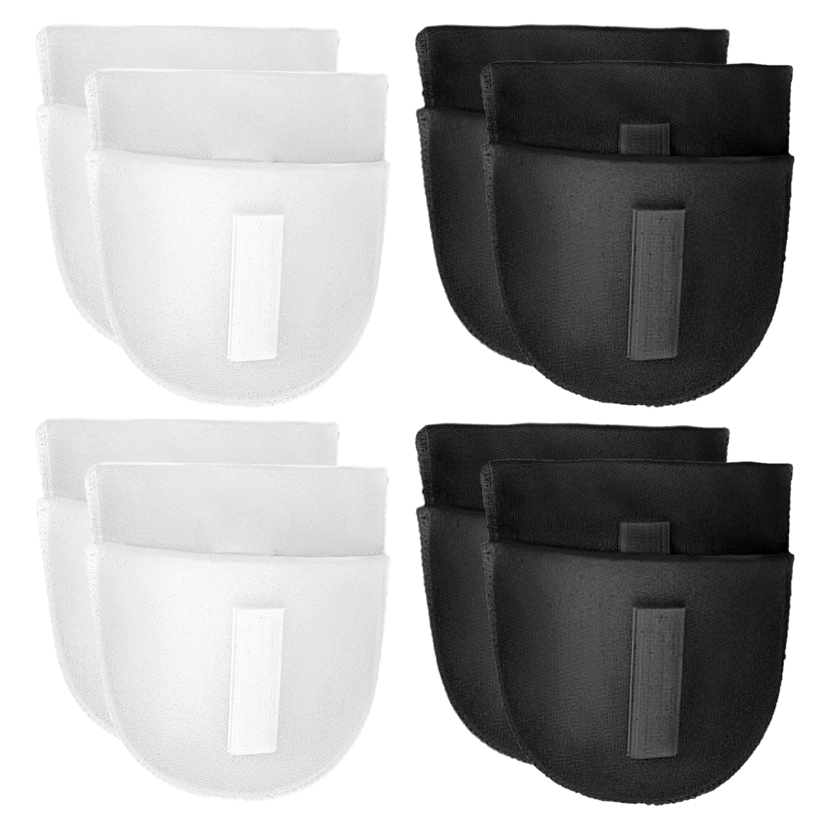 WLLHYF 4 Pairs Set-in Shoulder Pads Thickness 1.5cm Breathable Sponge Pads Shoulder Enhancer Sewing Supplies for Women Men Sloping High Low Shoulders Blazer Suit T-Shirt (Black + White)