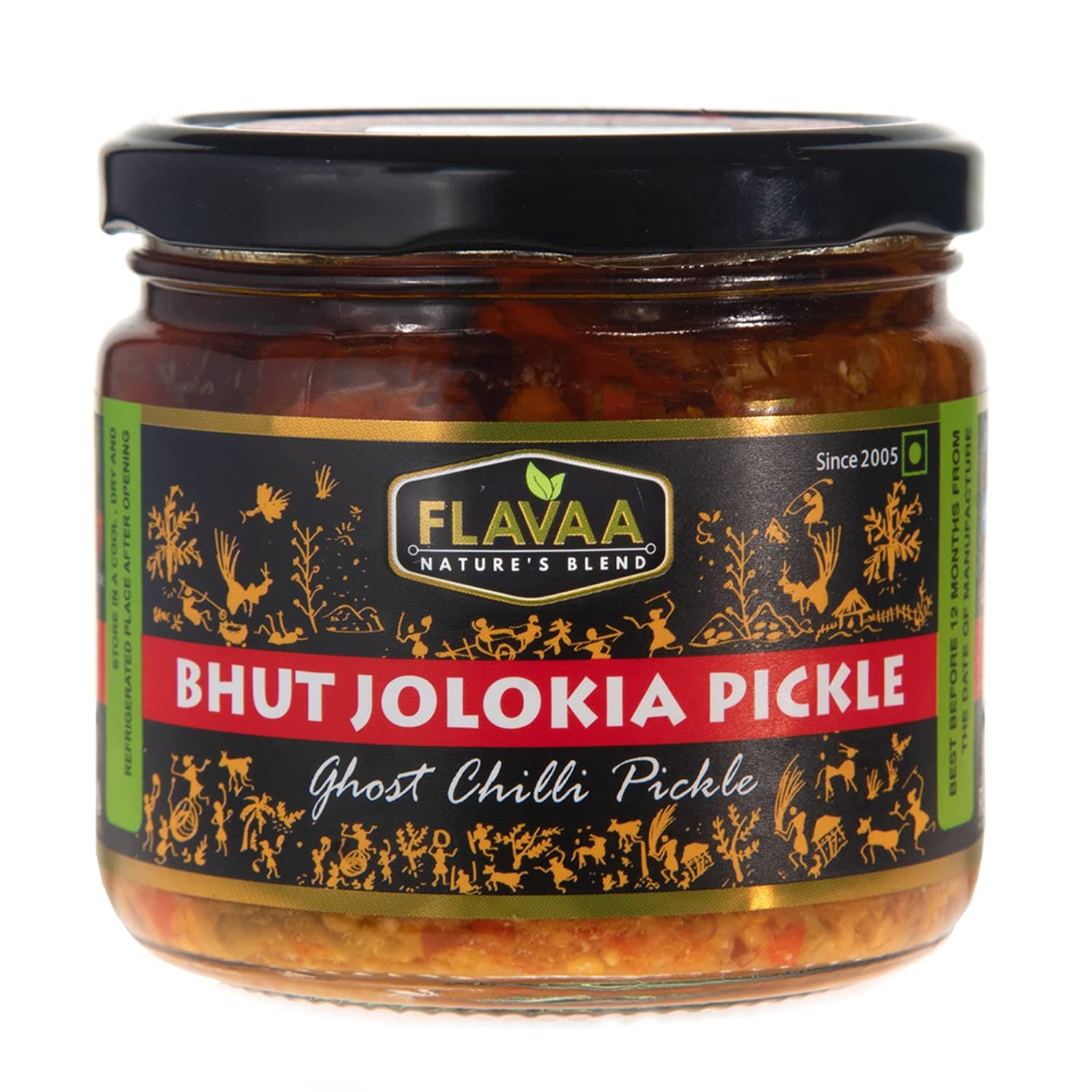 FLAVAA Bhut Jolokia Ghost Pepper Hottest Chilli Pickle in Mustard Oil 250 grams