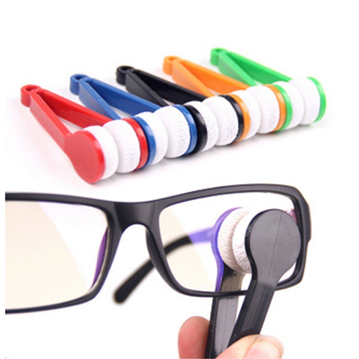 Ivaee Mini Microfibre Spectacles Eyeglasses Cleaning Clip Soft Brush Cleaner (10-pack,random Color Will Be Shipped)