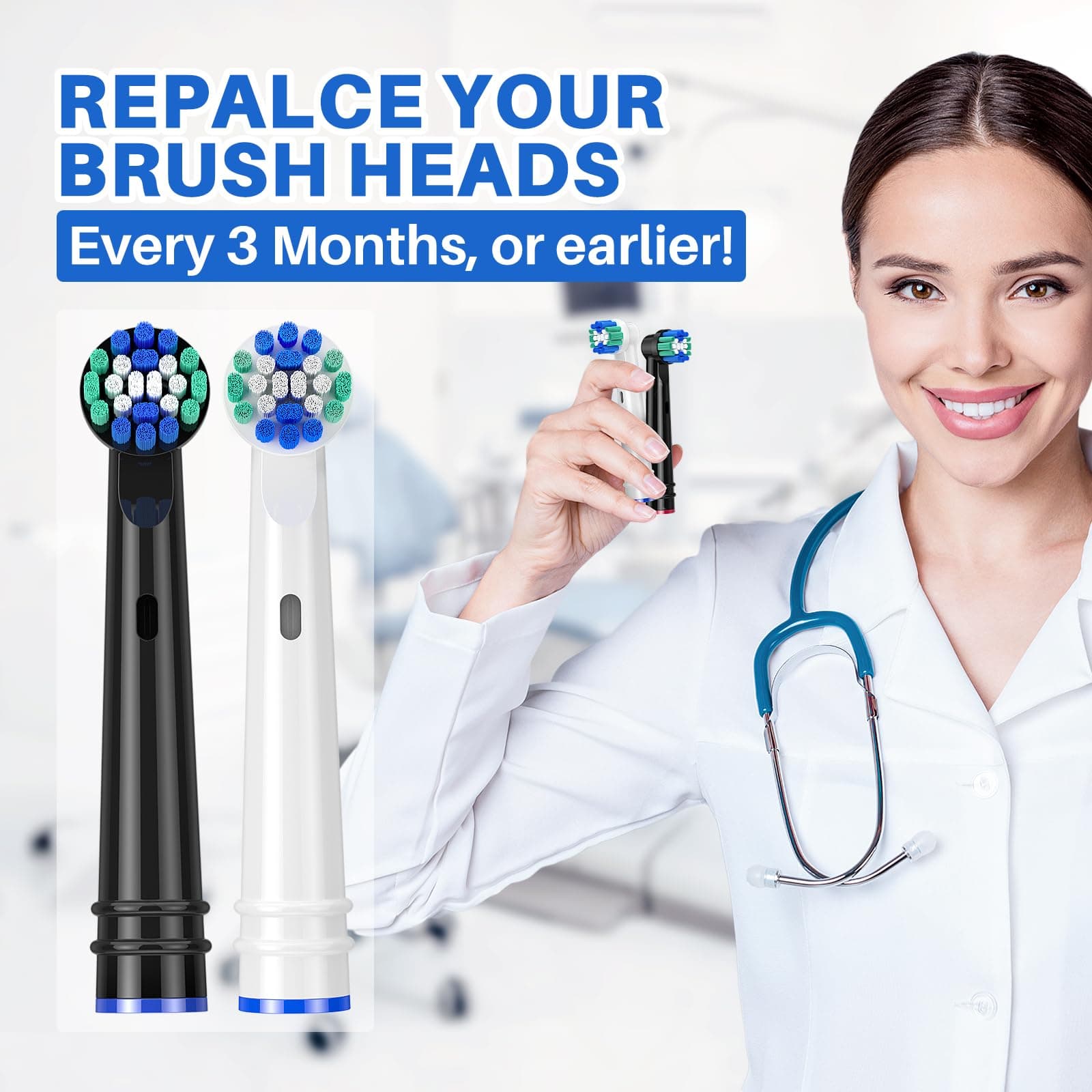 REDTRON Replacement Brush Heads for Oral B, 16 Pack Electric Toothbrush Heads for Oral B Braun, Classic Precision Clean Brush Heads Fit Professional Care, Vitality Pro Smart Genius Series and More