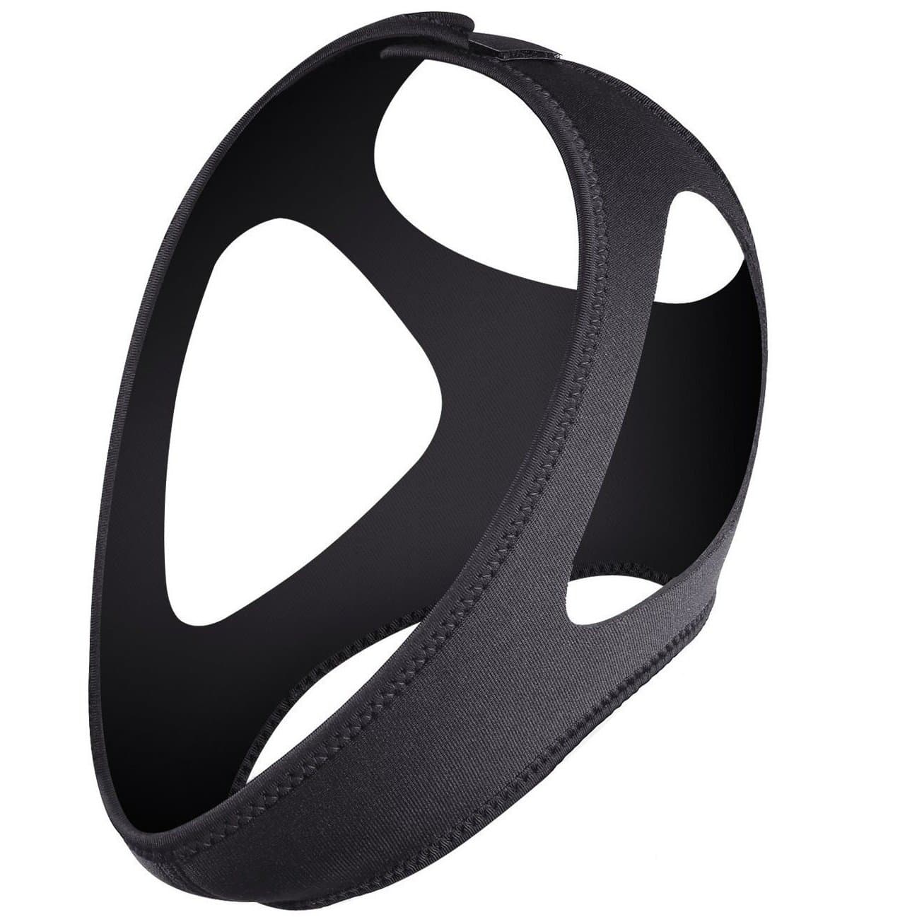 New Premium Double Adjustable Anti Snoring Chin Strap Sleeping Aid Solution for Improved & Uninterupted Deep REM Sleep (Black)
