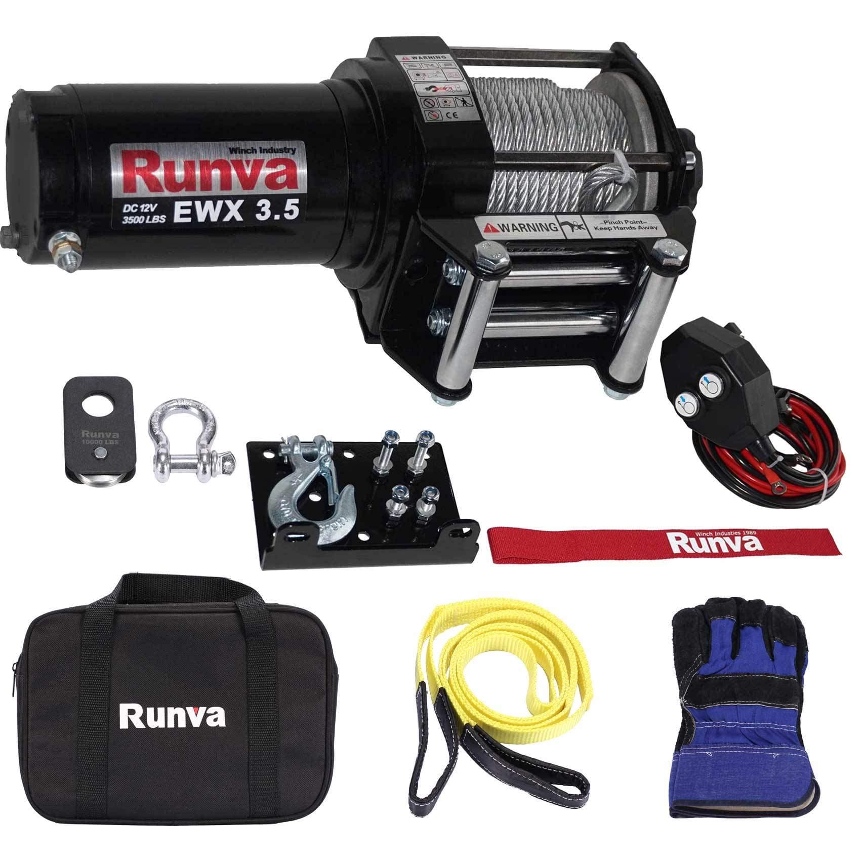 3500 Lbs Electric 12V ATV/UTV Power Tow Winch Master Recovery Kit