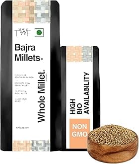 TWF Unpolished Bajra Whole Millet | 500g | Pearl Millet | Hulled | Naturally Gluten-Free | Nutrient-Rich Supergrain
