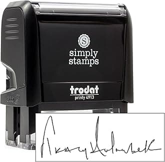 Custom Signature Stamp - Self Inking Personalized Signature Stamp | Choose Ink Color | Great for Signing Legal Documents, Checks and Other Paperwork at Home and at Work (Large)