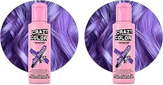 Crazy Color Vibrant Hot Purple Semi-Permanent Hair Dye. Highly Pigmented Royal Purple Conditioning & Oil Nourishing Vegan Formula | No Bleach or Ammonia | 100ml (Pack of 2)
