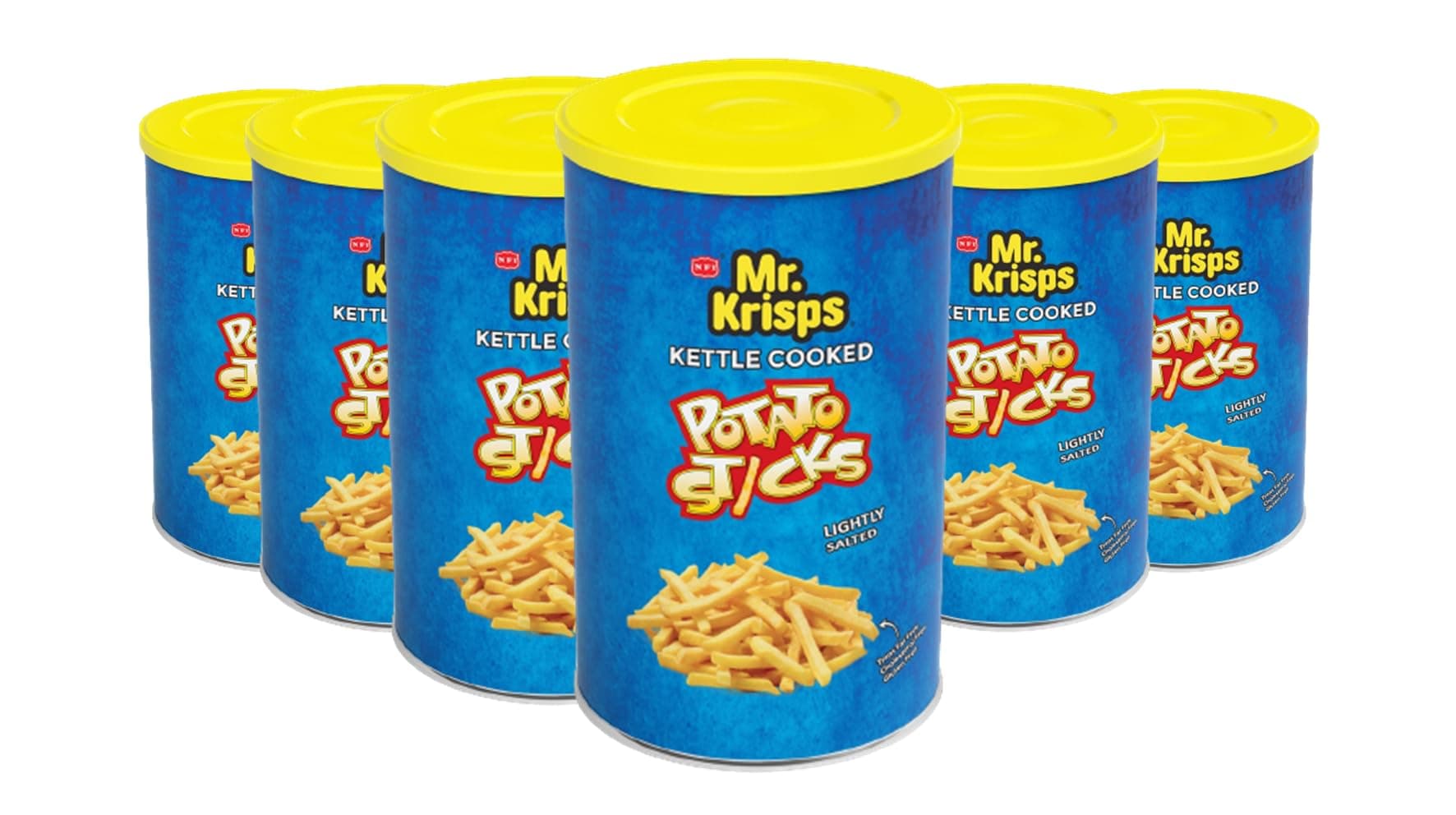 Mr. Krisps Lightly Salted Cooked Potato Sticks Can 45 g 6-Pack