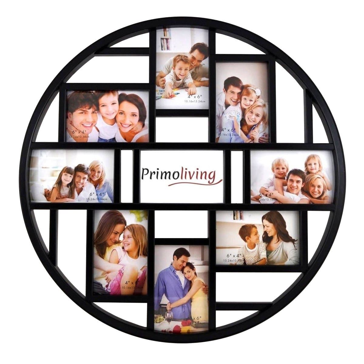 PrimoLiving Design Picture Gallery P-1060 (71022) 55 cm Round for 9 Photos in Black