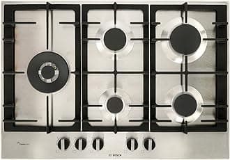 Bosch 6 Series PCS7A5B90 Built-in Gas Hob, Stainless Steel, 1000 W, Round