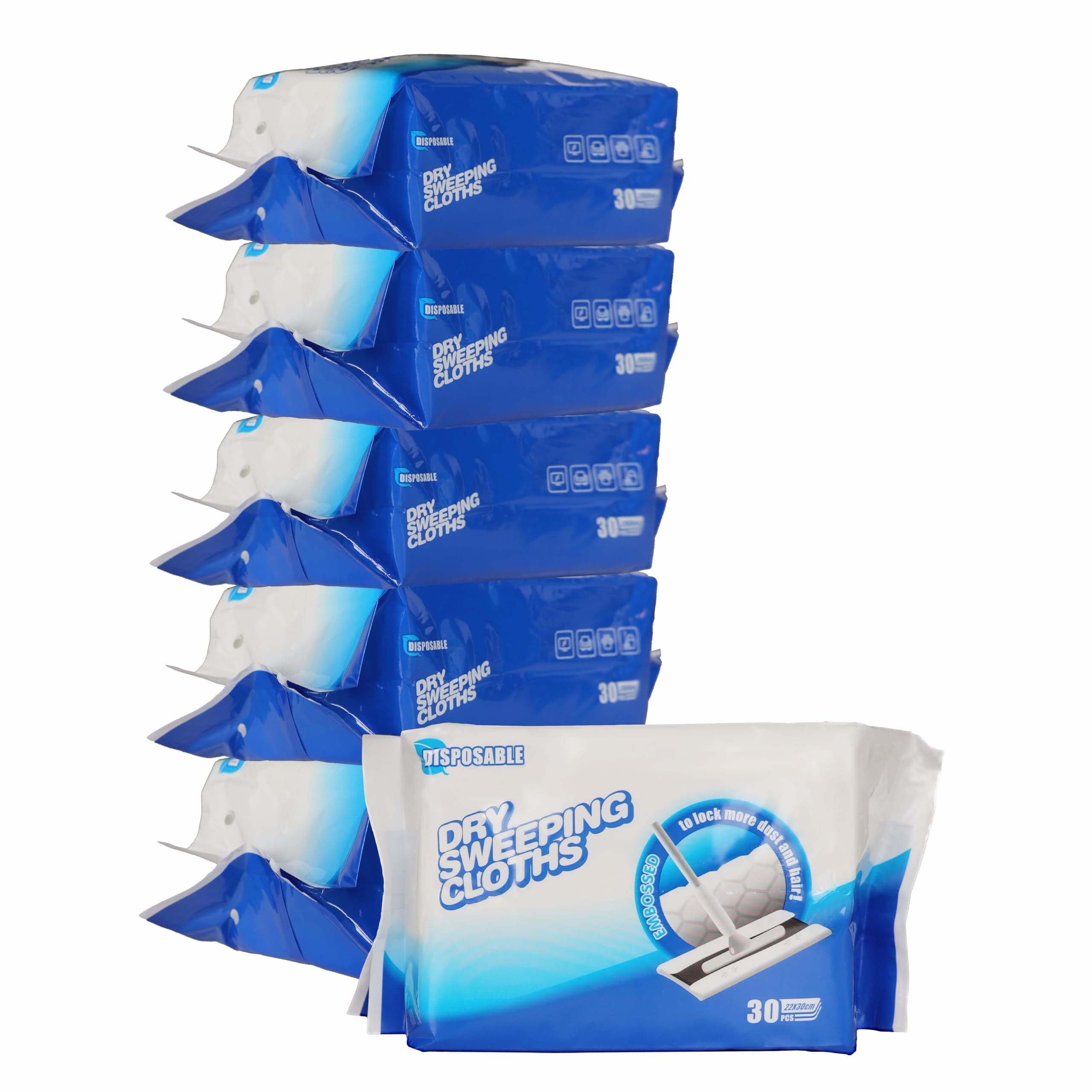 KMAKII Dry Sweeping Cloths - 180 Counts, Unscented, Electrostatic, Soft & Absorbent, Multi-Surface Floor Cloth Refills for Dry Mopping and Cleaning