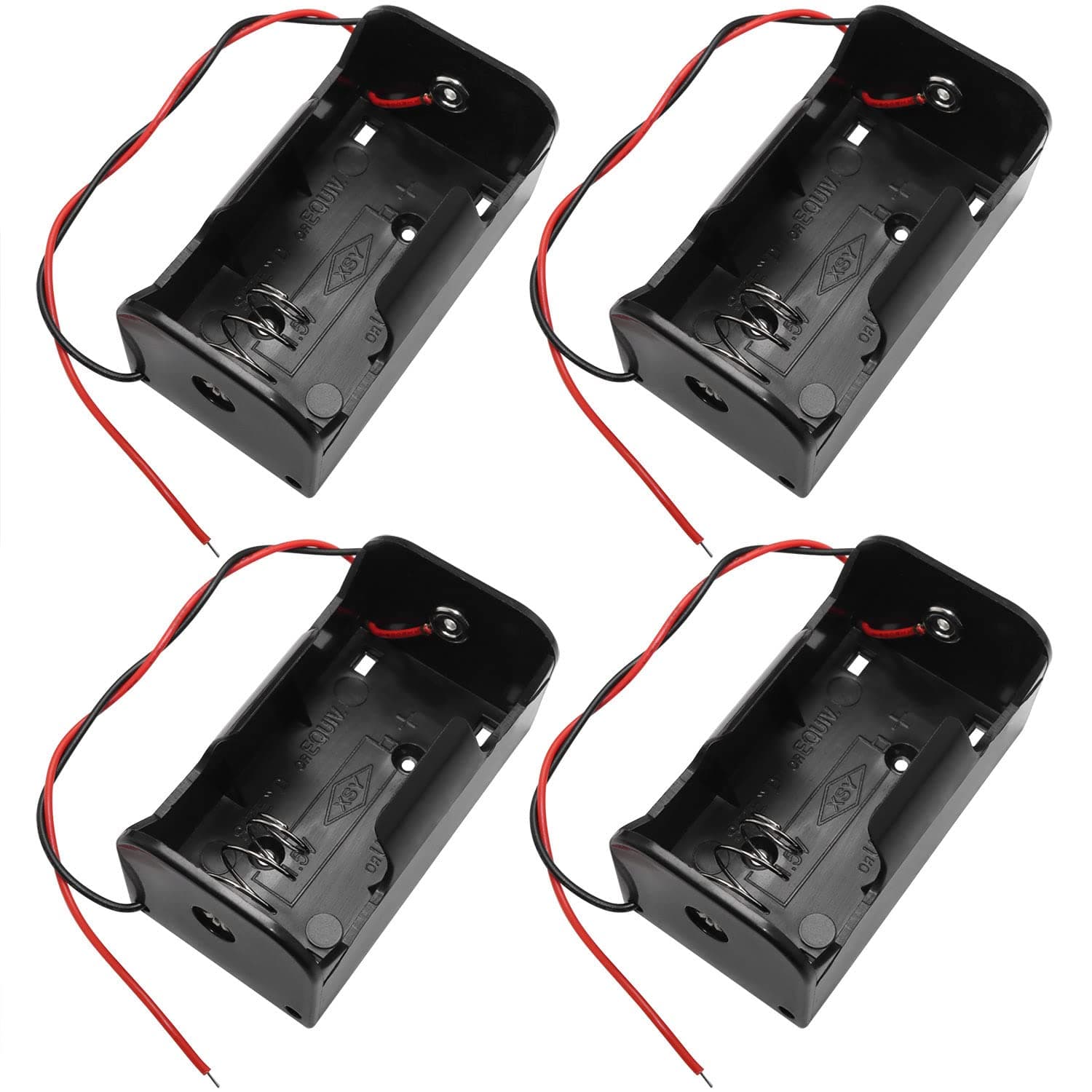 D Cell Battery Holder 4PCS 1.5V D Cell Battery Case Container with Wire Leads, D Size Battery Box