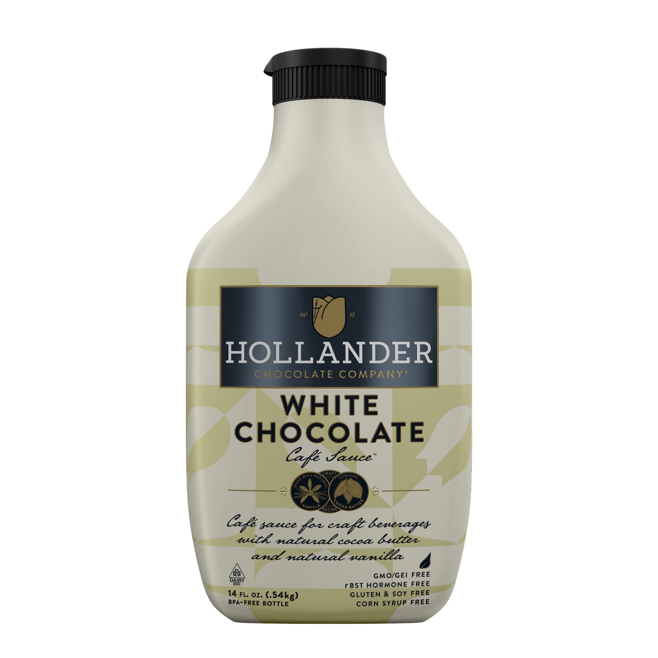 Hollander Chocolate White Café Sauce | 15 oz. Squeeze Bottle