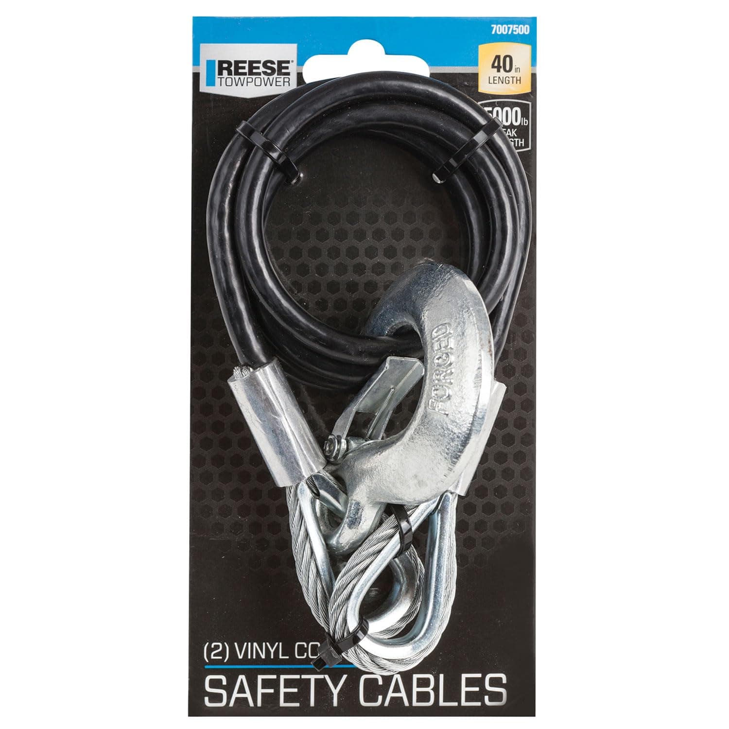 Reese Towpower 7007500 Safety Cable,40" , Black