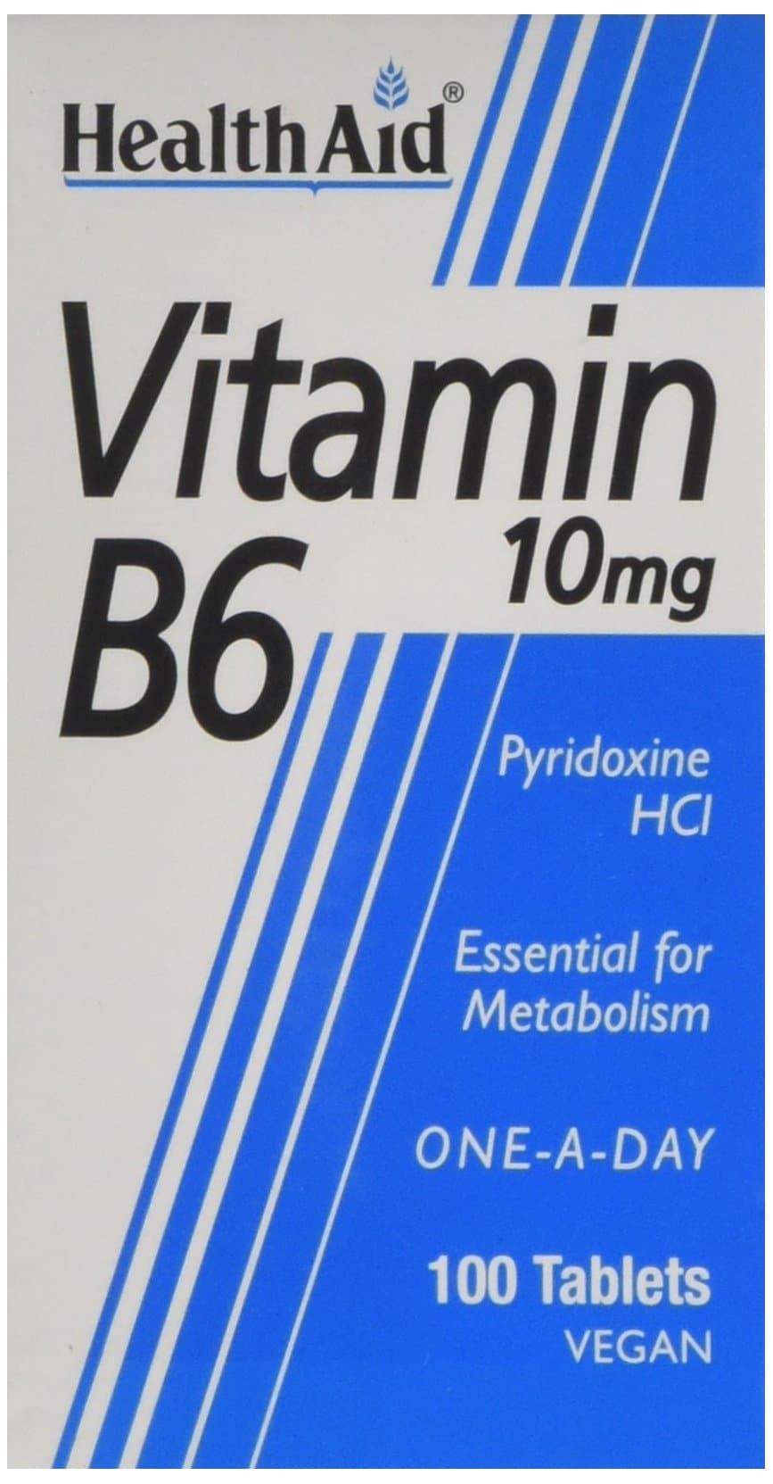 HealthAid Vitamin B6 (Pyridoxine HCl) 10mg - 100 Tablets