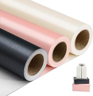 Matte Wrapping Paper,Solid Color Pearly-Lustre Paper-3 Roll,17 Inches X 32.8 Feet Per roll.Gift Wrapping Paper,Perfect for Wedding,Valentine's Day,Birthday, Christmas,Baby Shower.