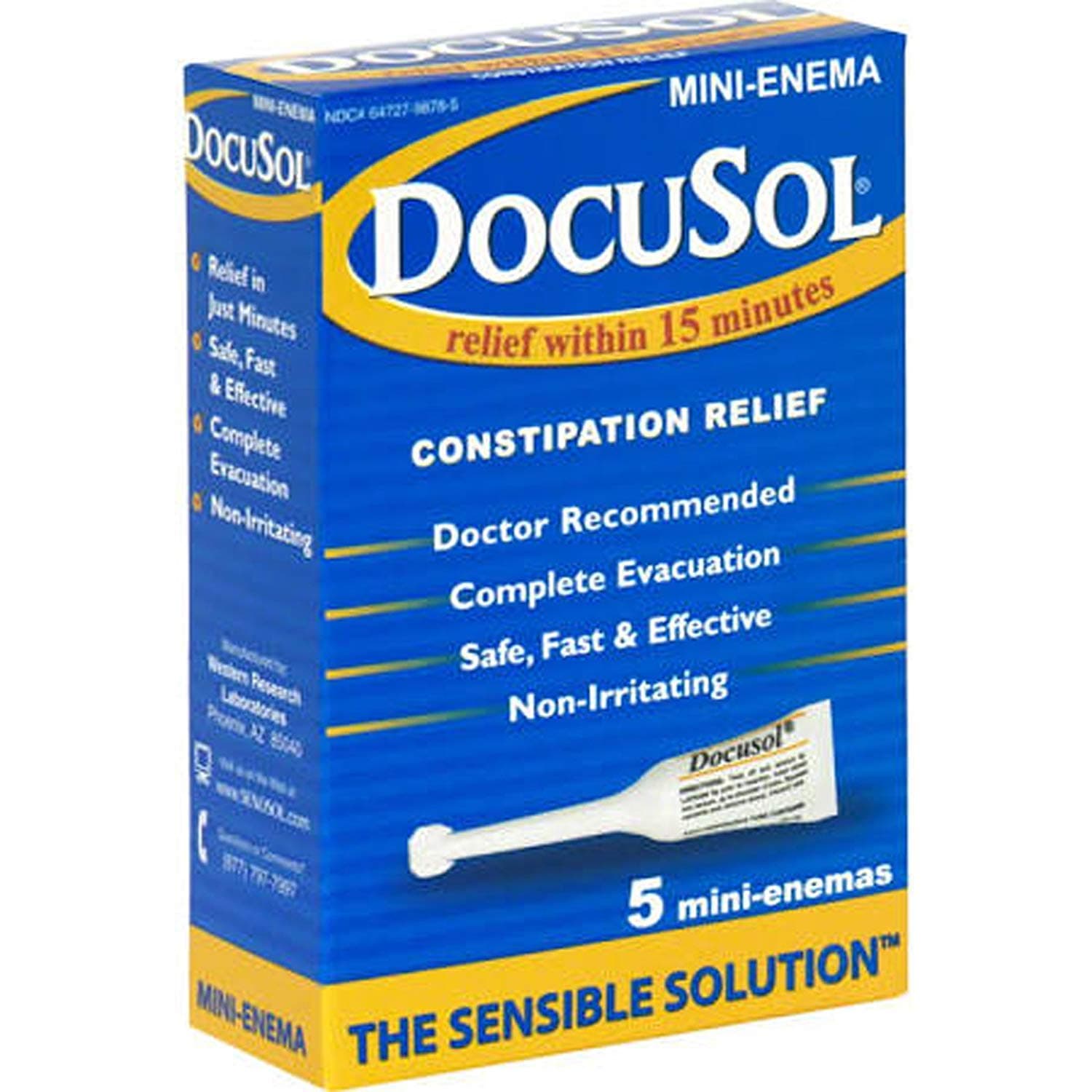 Docusol Mini Enemas - 5 ct, Pack of 6