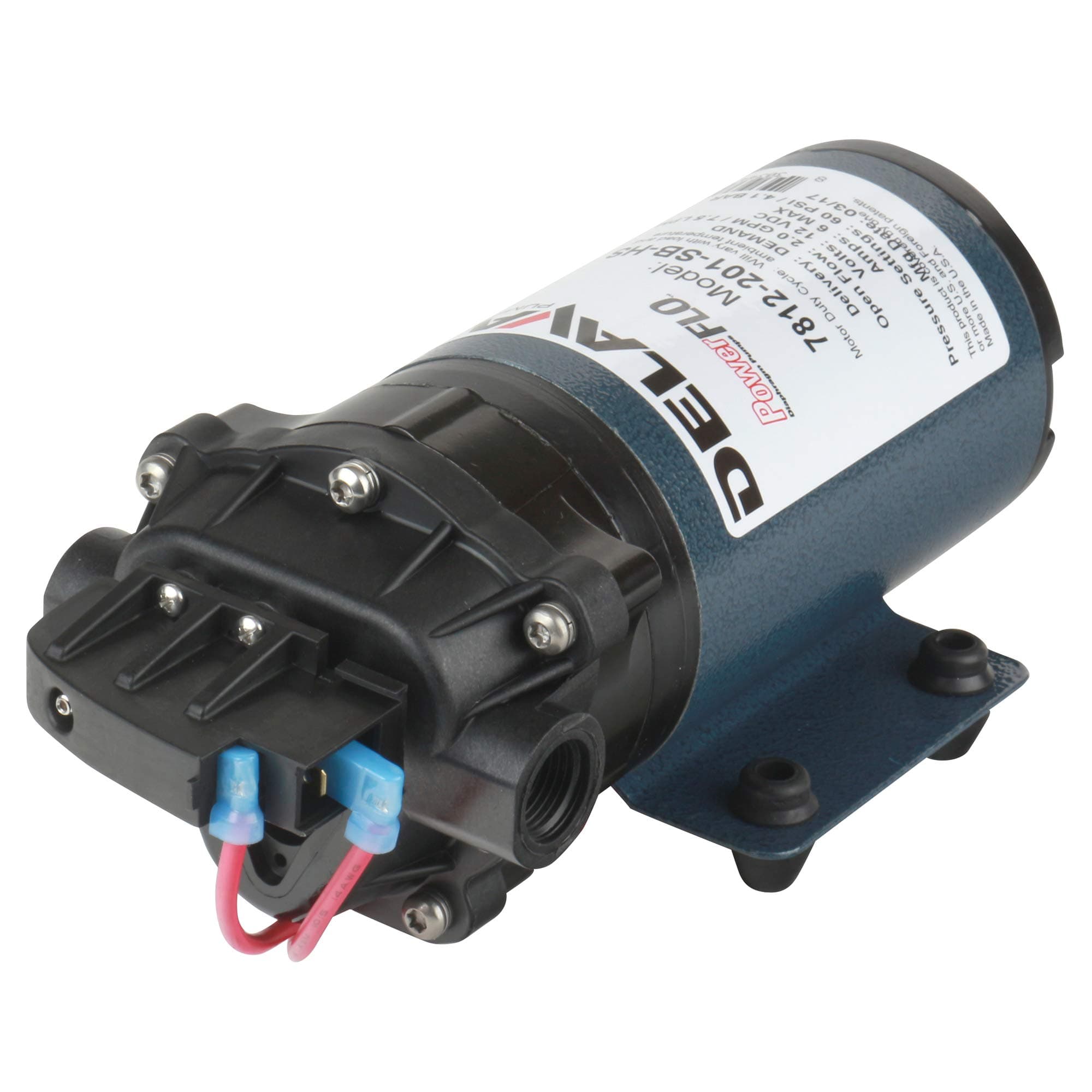 Delavan 7812ED-201-SB Extreme Duty 60 PSI 2 GPM Viton Valves On Demand Geolast Diaphragm Water Pump with 3/8 Inch FNPT Ports