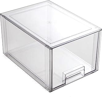 BINO | Stackable Storage Drawers, Tall Small - Clear | THE CRATE COLLECTION | Storage Bins With Drawers Bathroom Organizers and Storage Organization and Storage Under Sink Organizer Vanity Cabinet