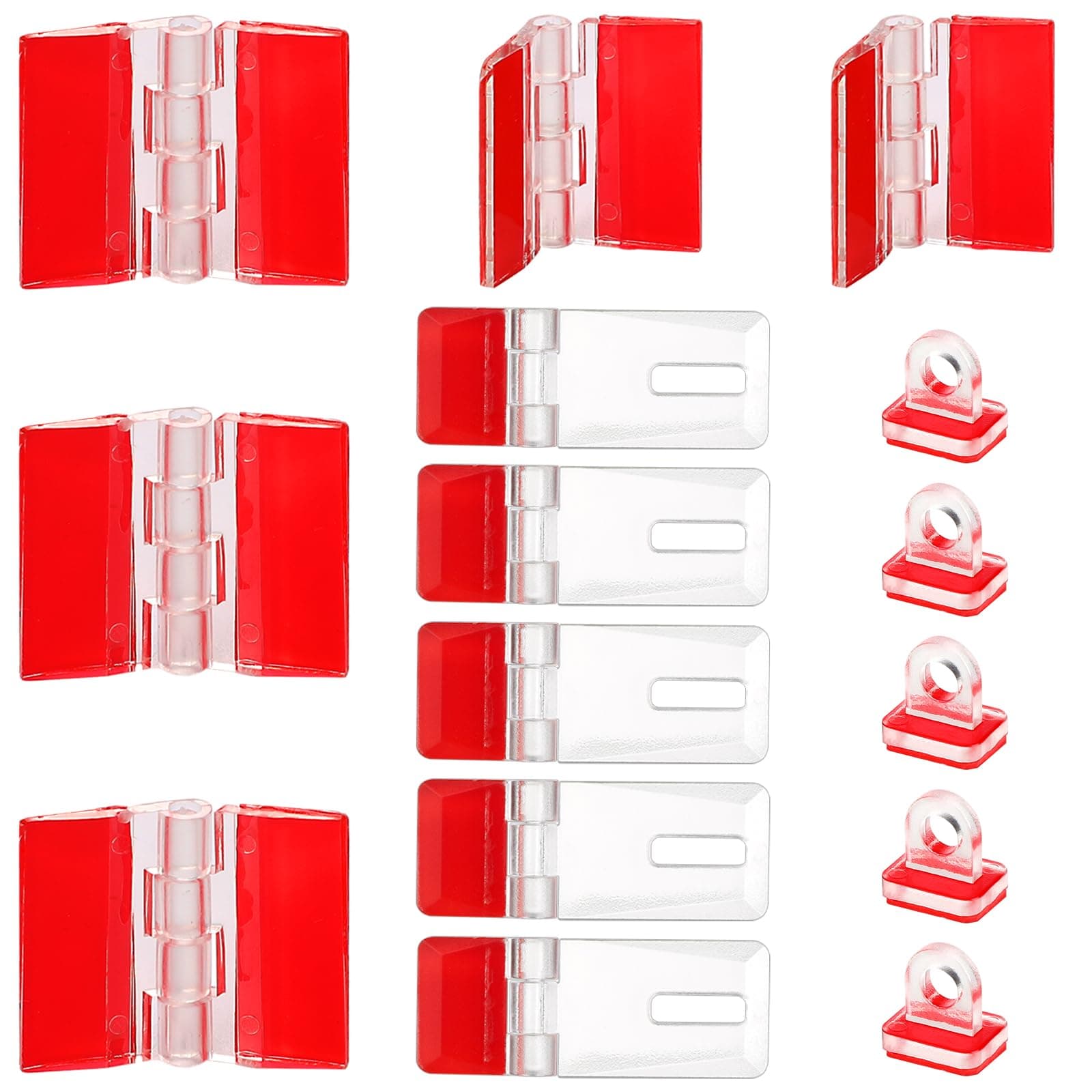Acrylic Hinges and Self-Adhesive Latch Buckles Kit, Self-Adhesive Plastic Hinge for Crafts, Transparent Continuous Piano Hinge for Aquarium, Cabinets, DIY Clear Containers, Acrylic Box