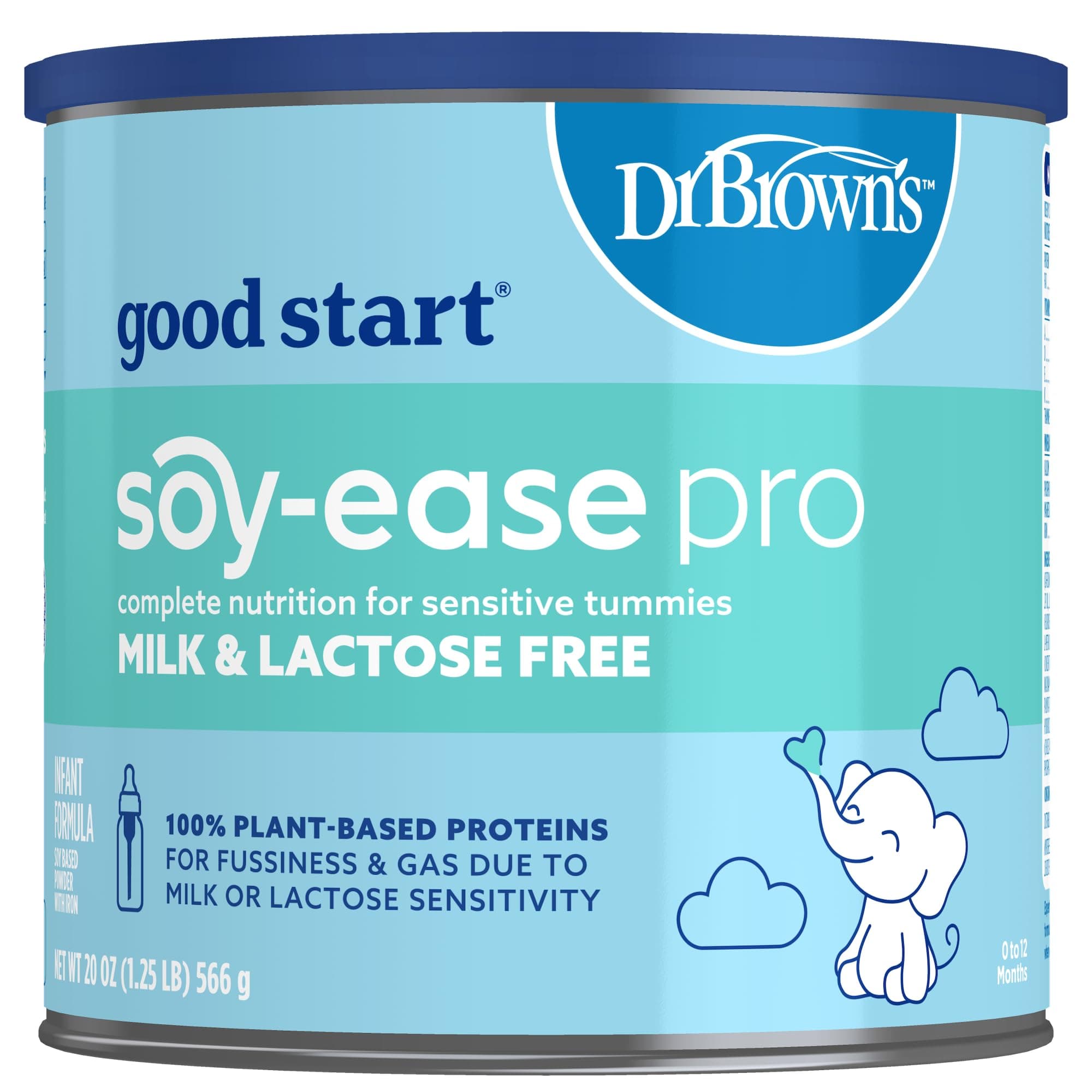 Dr. Brown's Soy-ease Pro Baby Formula Powder, for Sensitive Tummies, Dairy Free and Lactose Free for Fussiness and Gas, Non-GMO, 20 Oz