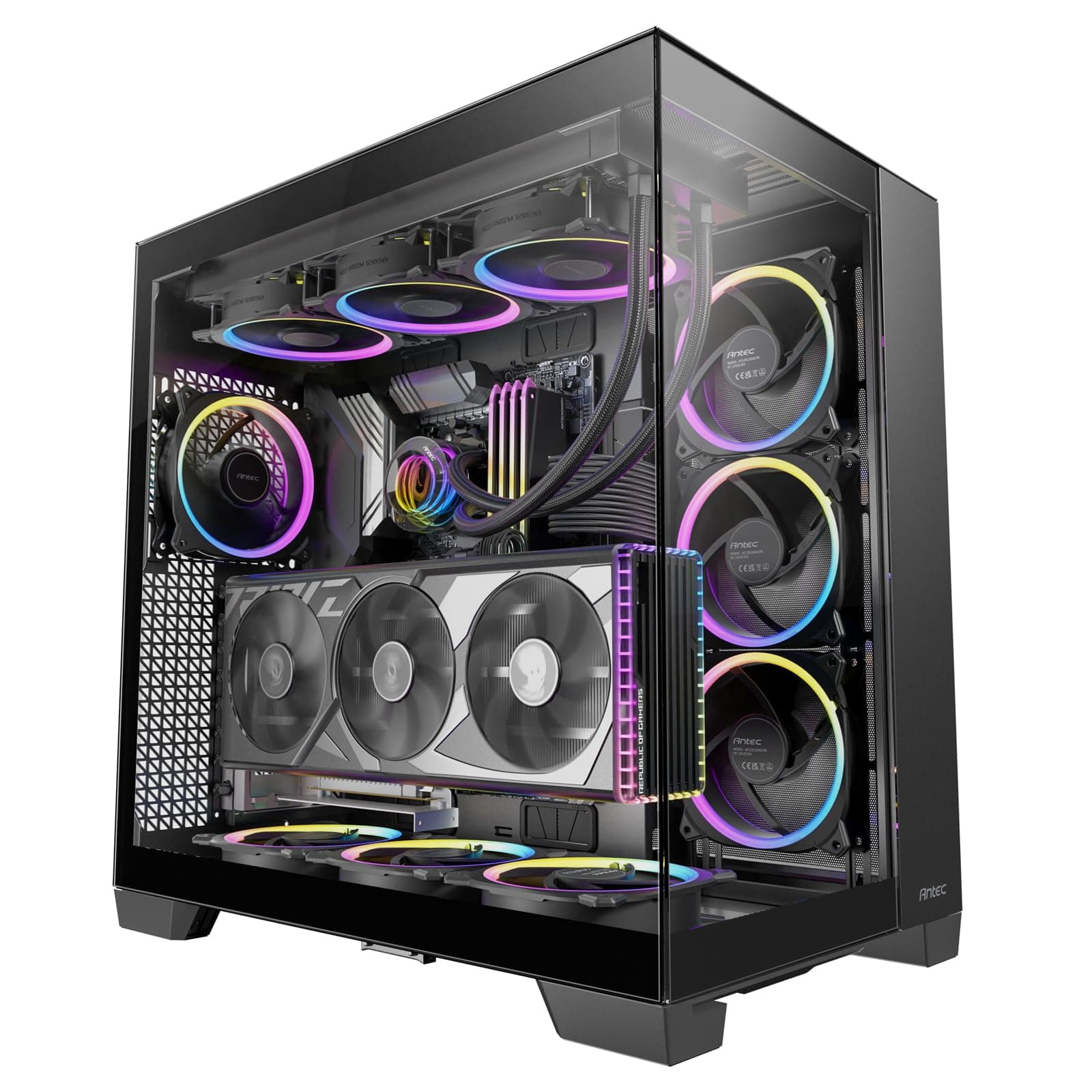 Antec C8 Case RTX 40 GPU Support, Independent PSU Cooling, Type-C 10Gbps Port, Seamless Tempered Glass Side Panels, 360mm Radiator Support, Full-Tower E-ATX PC Cabinet
