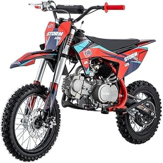 125cc Kids Dirt Bike Pit Bike Youth Dirt Pit Bike with 4-Speed Semi-Automatic Transmission, Big 14"/12" Tires!
