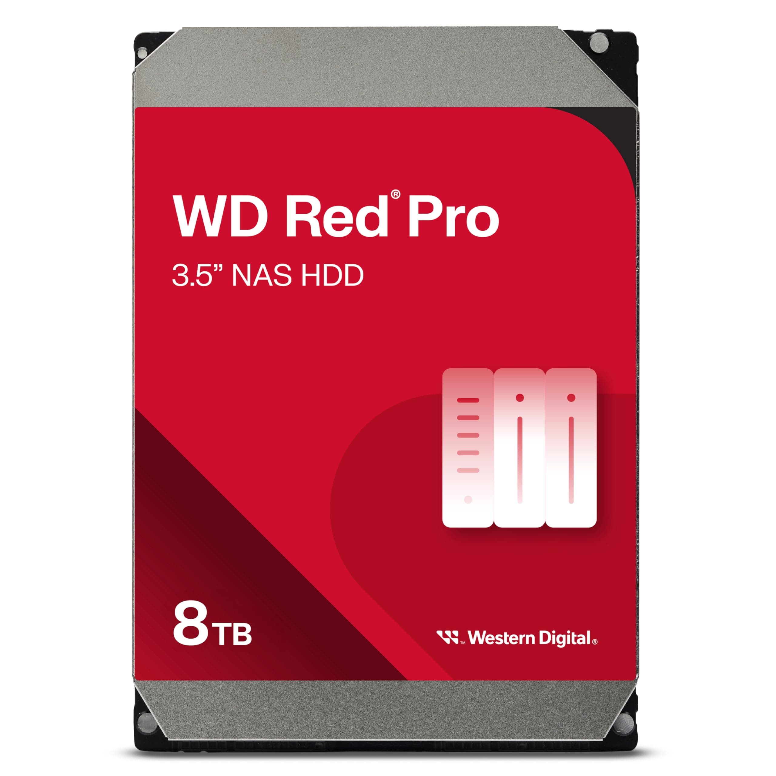 Red Pro 8TB NAS 3.5" Internal Hard Drive - 7200 RPM Class, SATA 6 Gb/s, CMR Recording Technology, 256MB Cache