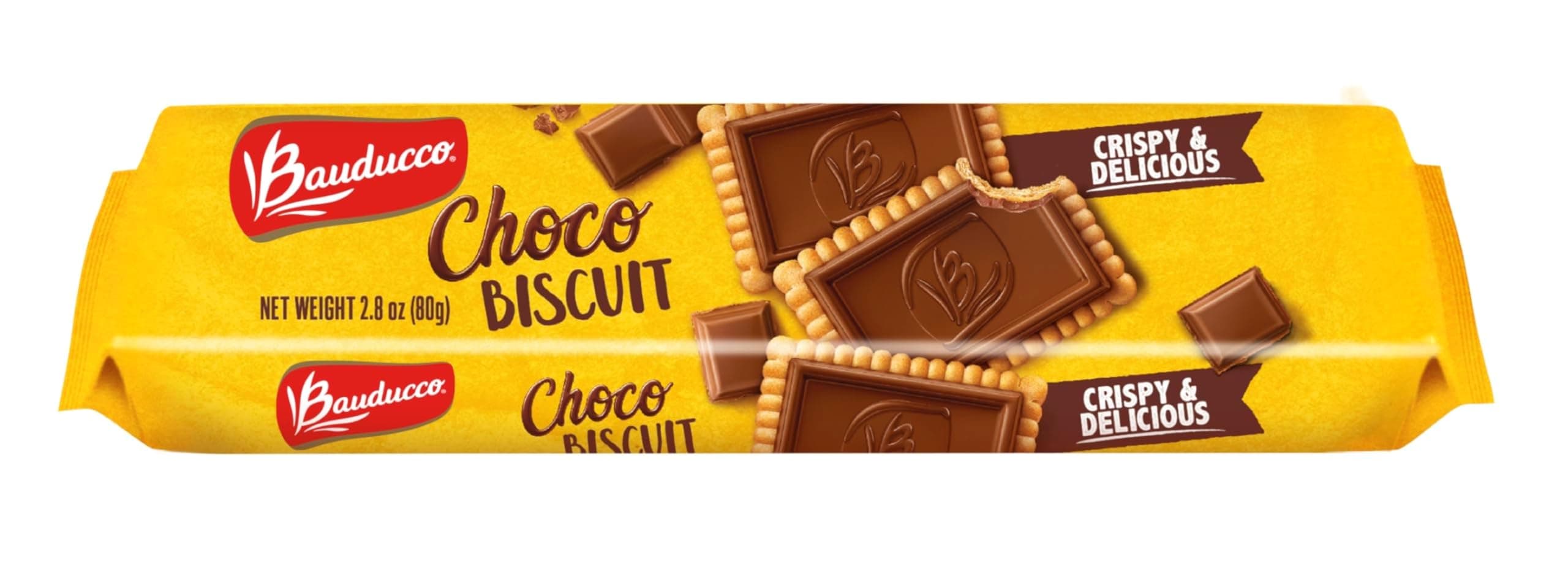Bauducco Choco Biscuit Cookies, 2.8 oz (Pack of 1) - Crispy Chocolate-Filled Cookies - Perfect Sweet Snack or Dessert - Enjoy them with Coffee, Tea, or your favorite hot drink.