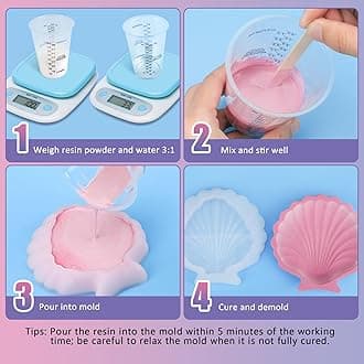 Resin Casting Powder 3000g, Fast Curing Casting Resin Kit for Beginners, 20~30 Minutes Demold, Water Activated Plaster Powder for Craft Casting, Easy Mixing and Self Leveling