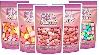 Freeze Dried Candy Variety Pack 5oz (5 Pack) - Freeze Dried Candy Bulk, Original, Mini Original, All Pinks, All Reds, Sour Assorted Resealable Bags - Giftable Variety Pack