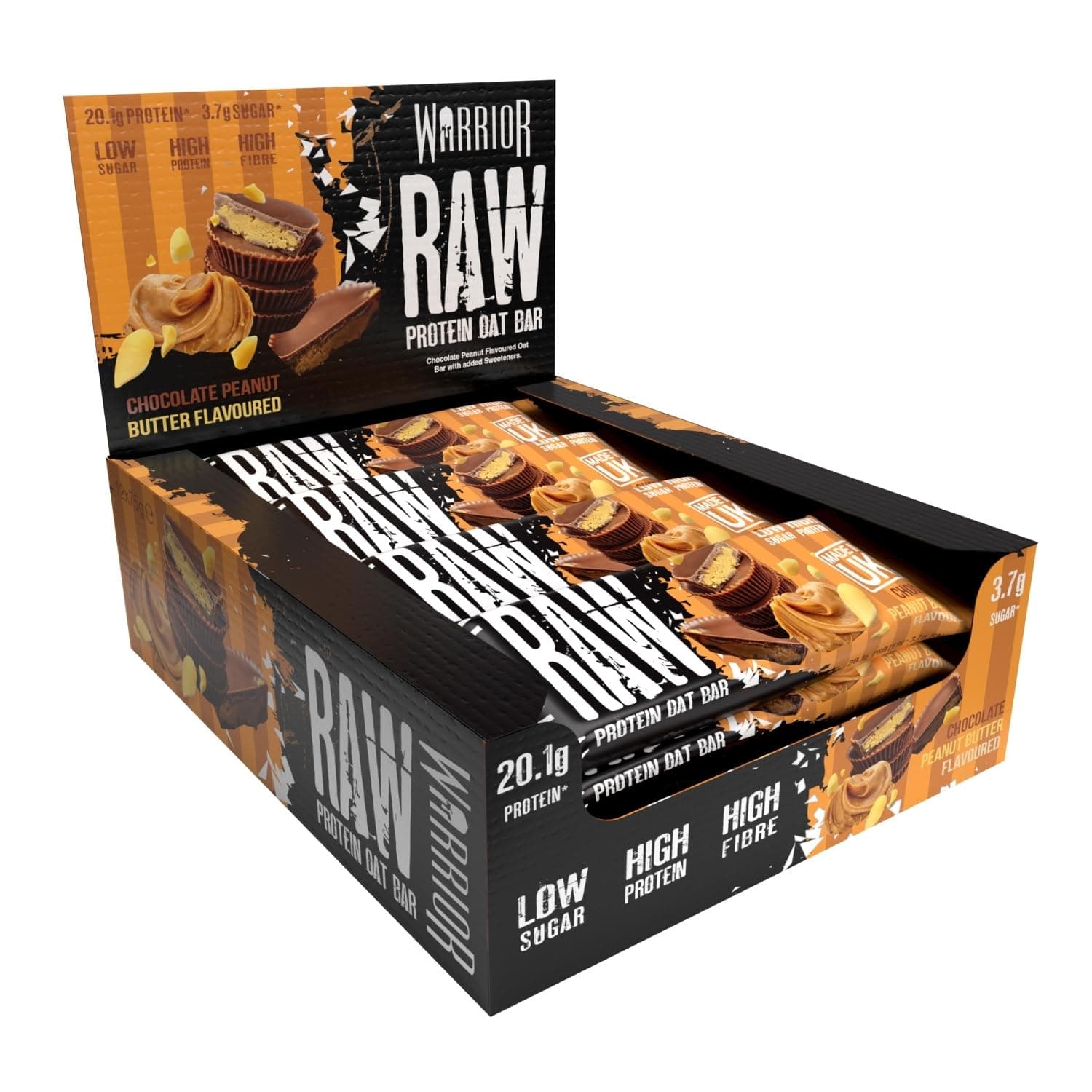 Warrior RAW Protein Flapjack - 12 Bars Chocolate Peanut Butter - 12 Bars