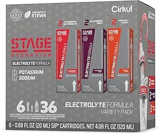Cirkul Stage Flavor Cartridge Variety Pack with Electrolytes and Stevia, 6-Pack (2 Strawberry Watermelon, 2 Tropical Punch, 2 Blackberry Twist)