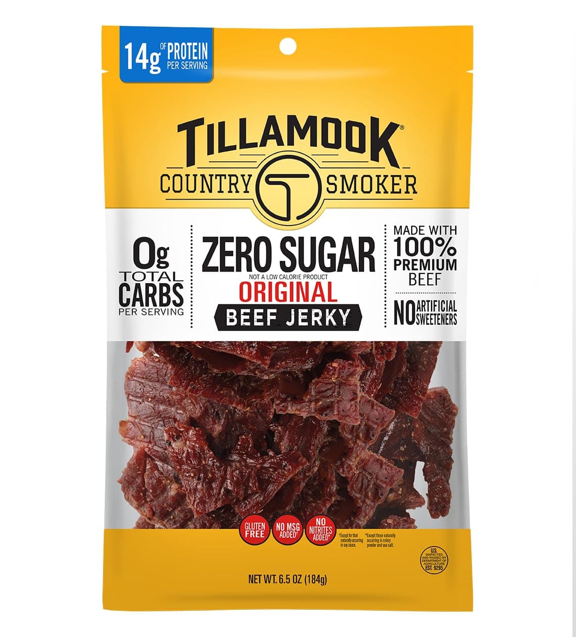 Keto Friendly Zero Sugar Beef Jerky, Original, 6.5 Ounce