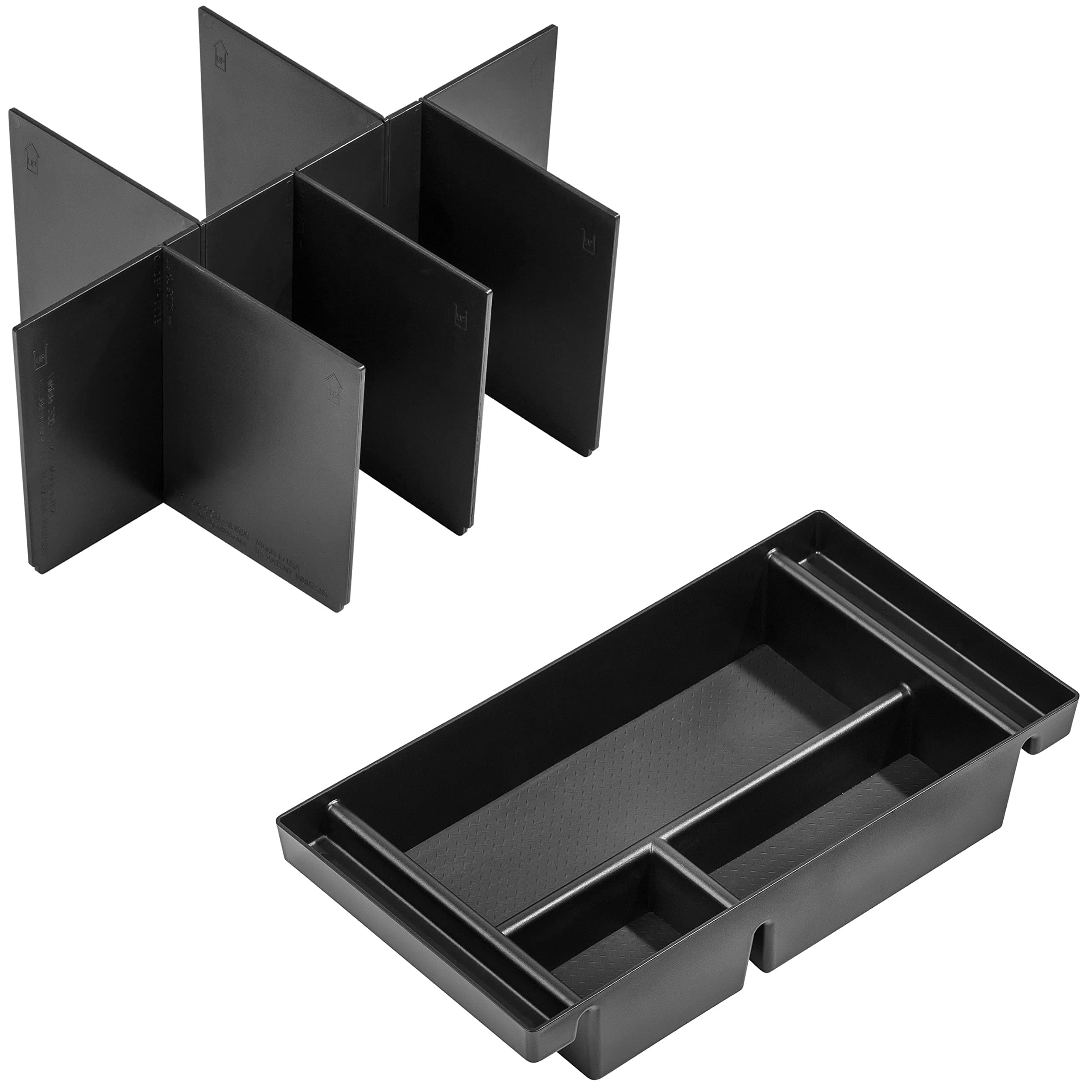 Vehicle OCD - Center Console Divider and Tray Organizer for Chevy Silverado 1500 / GMC Sierra 1500 (2019-2020) and 2500/3500 HD (2020) (Full Console w/Bucket Seats ONLY)