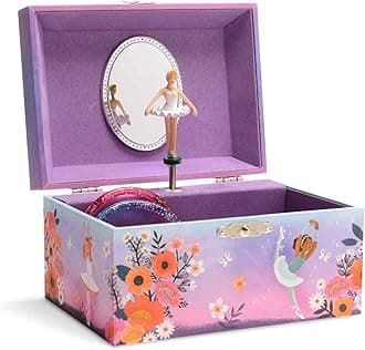 Jewelkeeper Girl's Musical Jewellery Storage Box, Enchanted Ballerina Design, Swan Lake Tune