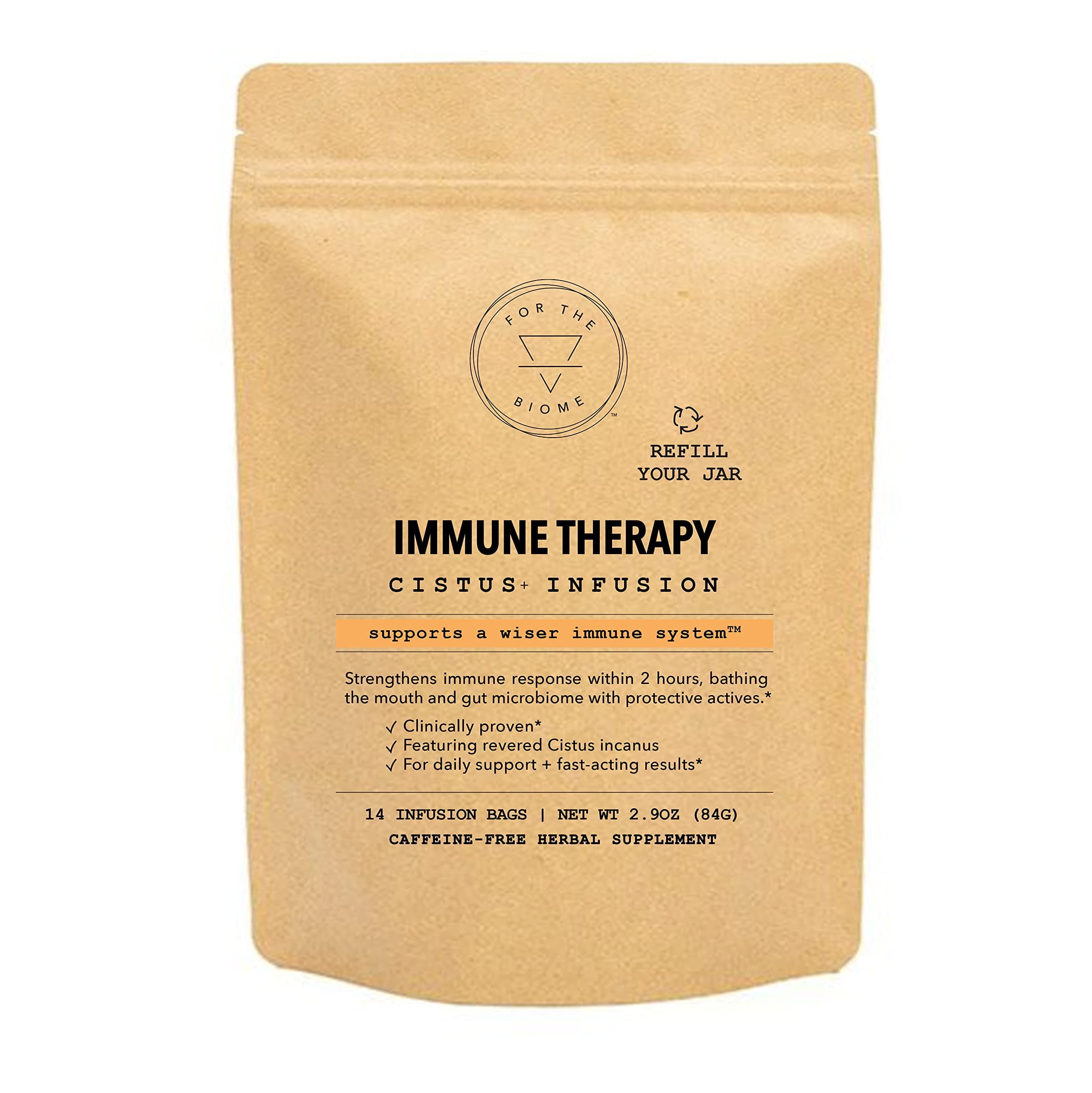 For The Biome Immune Therapy | Clinically Proven Immune Support | Organic Cistus Herbal Formula | Improves Your Immune System in 2 hrs. | Refill Pouch