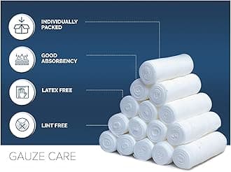 Gauze Care Rolls Pack of 24 – Premium Quality Lint and Latex-Free 4 inches x 4.1 Yards Conforming Stretch Bandages Designed for Effective Wound & Comfort - Ideal for use as a Mummy wrap