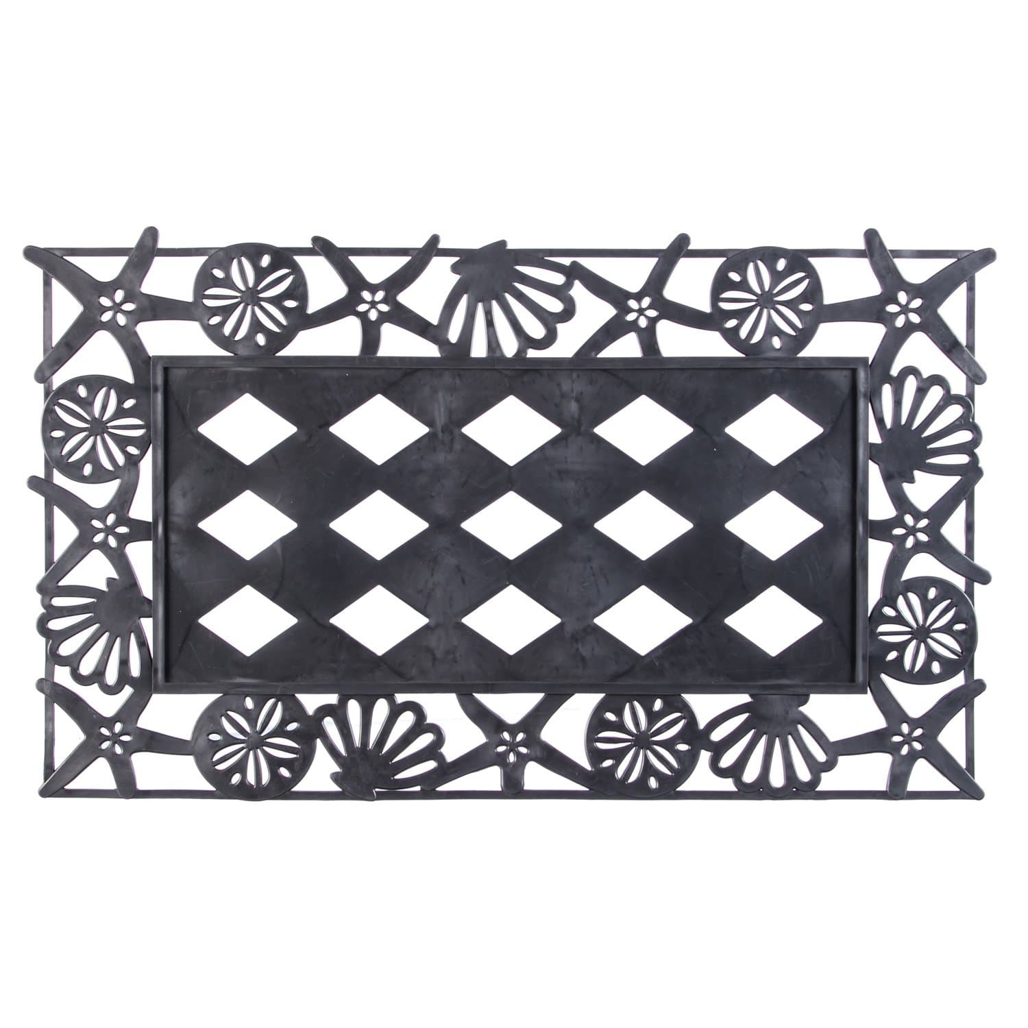 Evergreen Flag Beautiful Colorful Beach Sea Shells Durable Sassafras Switch Welcome Mat Tray - 32 x 20 Inches Fade and Weather Resistant Outdoor Doormat for Homes, Yards and Gardens