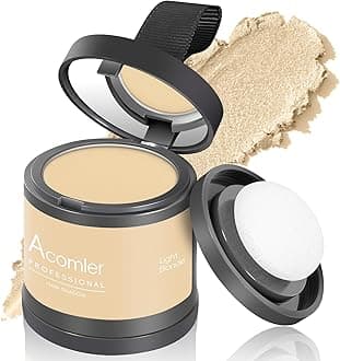 Acomler Instantly Root Cover Up Hairline Shadow Powder, 0.35 Ounce Root Touch Up Hair Color, Gray Hair Coverage Concealing, Hair Powder for Women Men with Eyebrows,Beard Line,Bald Spots (Light Blonde)
