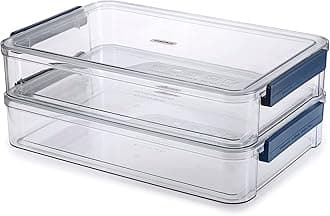 BTSKY 2 Pack Clear Plastic Stackable Storage Box File Protector Case Organizer Portable Project Case Document Holder for 8.5 x 13 Letter A4 File Paper, Plastic Storage Box Office Documents