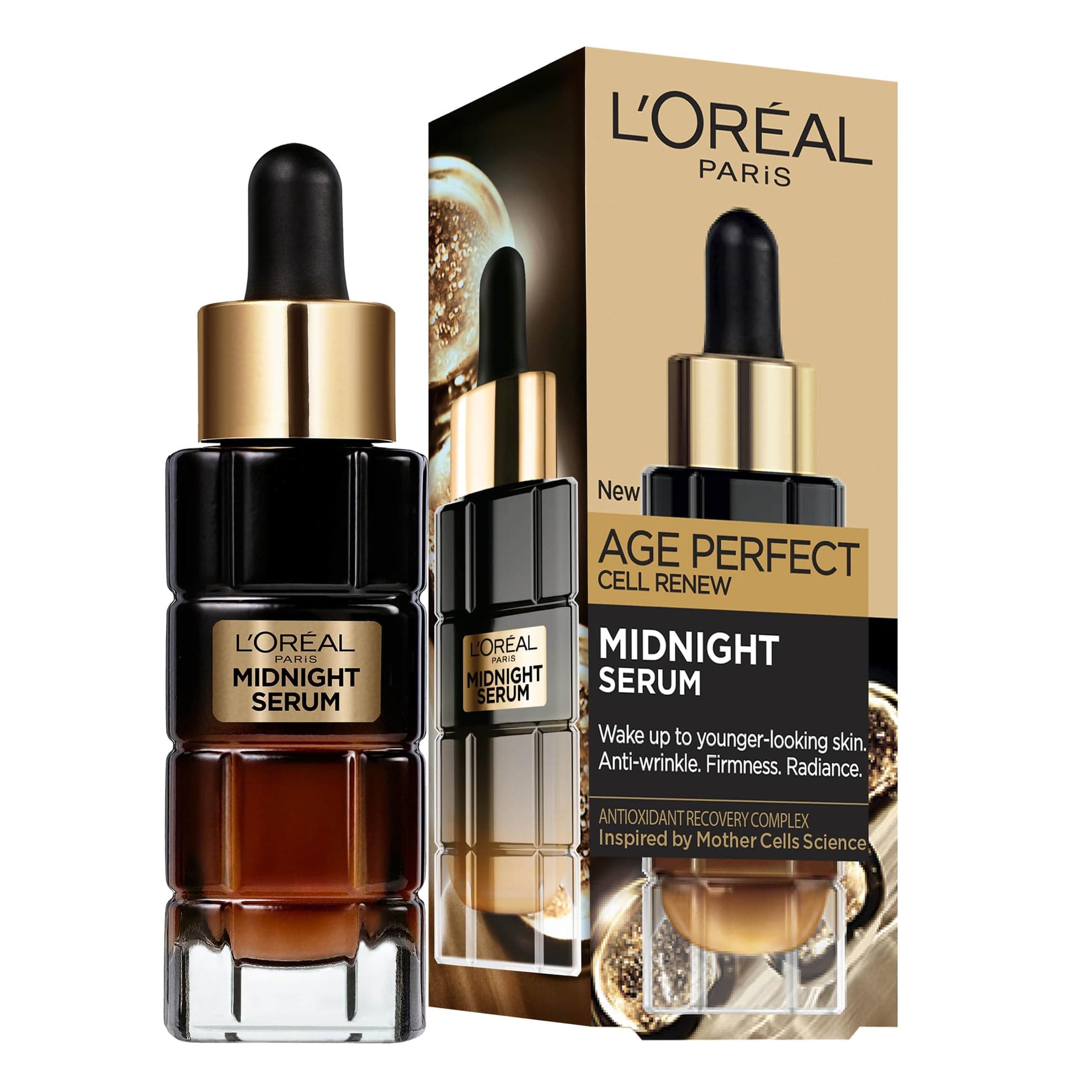 Night Serum for Face, Cell Renew Midnight Serum, Age Perfect, Anti-Oxidant Recovery Complex, Targets Wrinkles, Firmness & Radiance for Rejuvenated Skin, 30ml