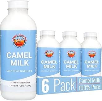 Camel Culture 6 Pint Camel Milk – Grass Fed, Gluten Free, Low Lactose Milk Pint - Pasture Raised & Non-Homogenized Healthy Drinks For Kids & Adults - Non-GMO, Low Fat Health Drink