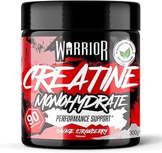 Creatine Monohydrate Powder 300g (90 Servings) – Pure Micronised Creatine Powder Supplement for Men & Women, Pre & Post Workout Strength, Muscle Growth & Recovery, Vegan – Savage Strawberry