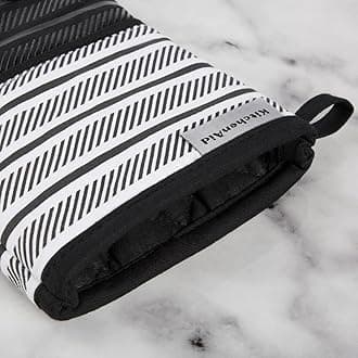 KITCHENAID Albany Oven Mitt 2-Pack Set, Matte Black, 7"x13"