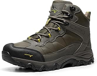 NORTIV 8Men's Waterproof Hiking Boots Outdoor Trekking Lightweight Mountaineering Leather Shoes,Size 10.5,Olive,NMUMHB2501Recycled Claim Standard Blended