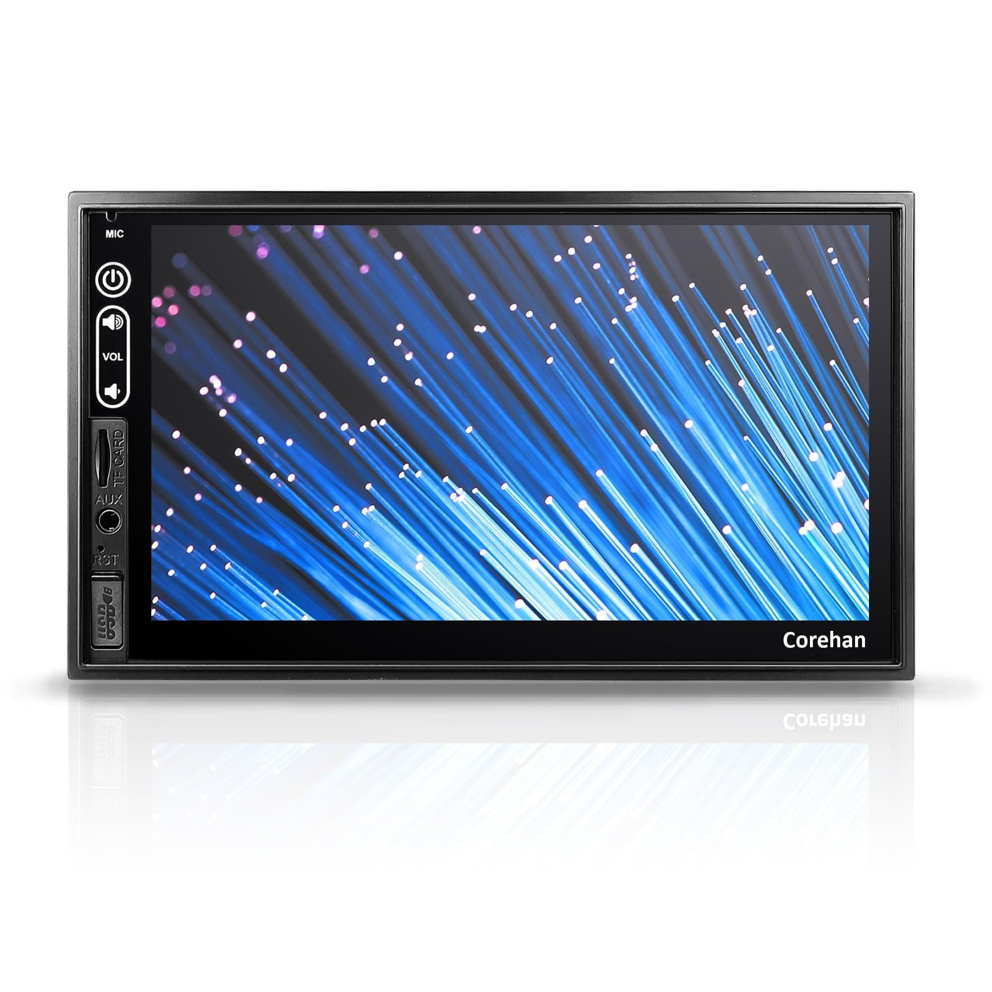 Double Din Android Car Stereo - Corehan Car Multimedia Radio with WiFi Bluetooth GPS Navigator Mirror Link 7 Inch Touch Screen