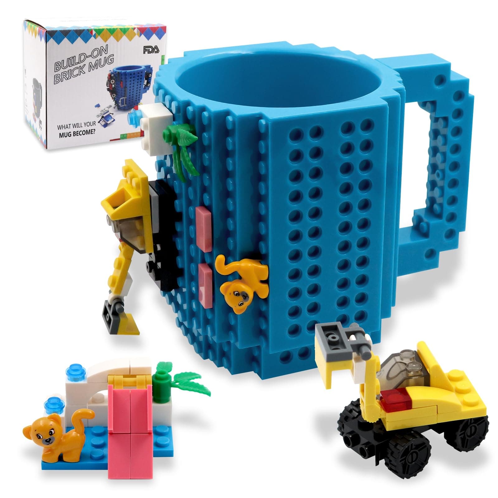 HUISHENG Brick Mug Sets, Coffee Cup, Valentines Easter Fathers Day Birthday Present Christmas Santa Gifts for Men Dad Him Adult Teacher Friend