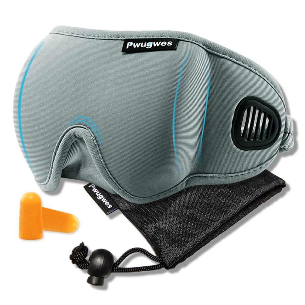 Sleep Mask for Men and Women,Adjustable 3D Contoured Sleeping Mask,Unique Air Ventilated Eye Mask,Light Blocking Eye Shades Eye Cover,Comfortable for Sleeping,Travel,Nap,Shift Work,Meditation