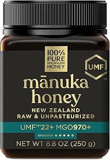 Manuka Honey UMF 22+ MGO 970+ 100% Pure New Zealand Certified Ultra Premium Raw 8.8 oz (250 g)
