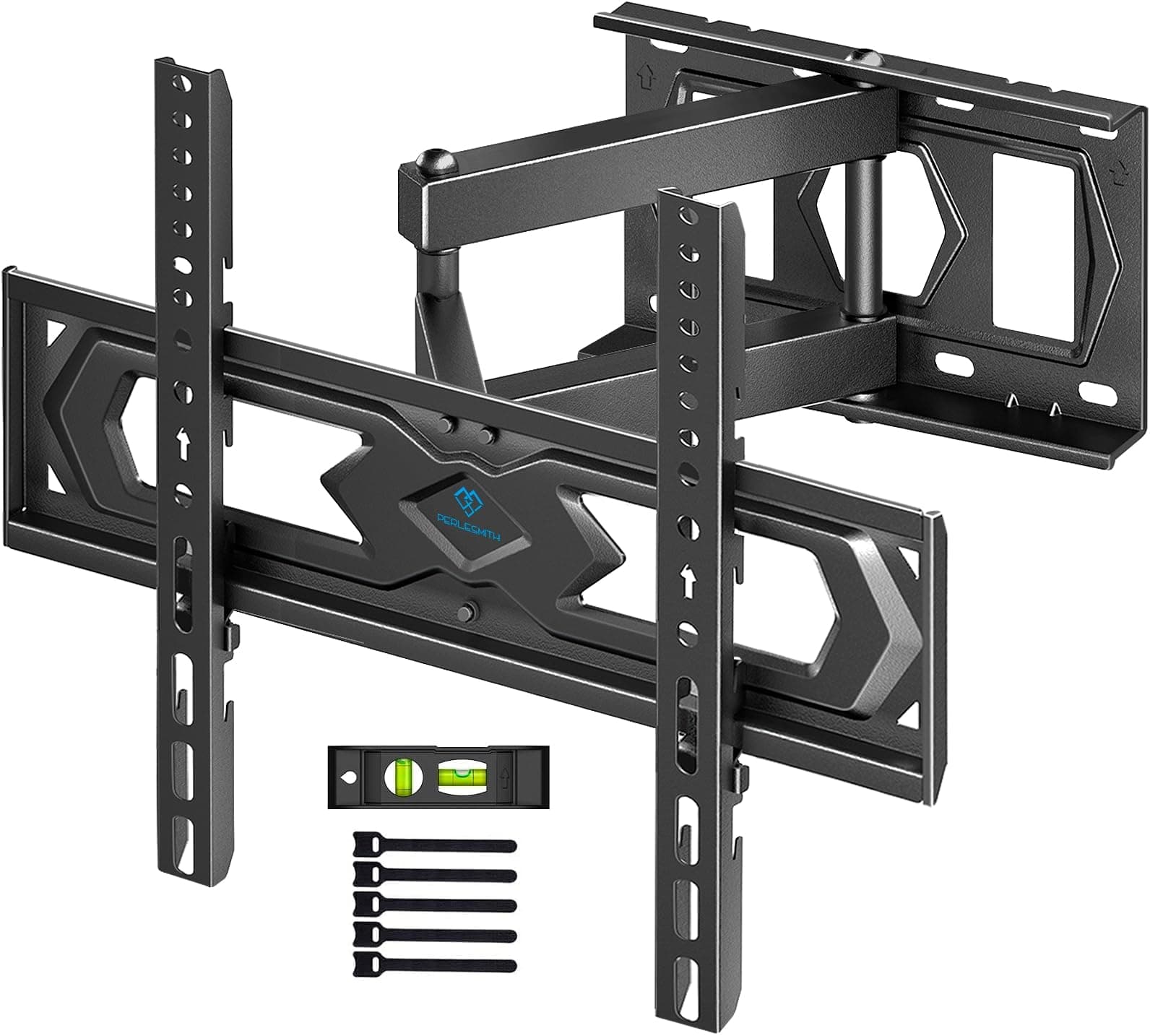PERLESMITH TV Wall Bracket for 26-60 inch TVs, Swivel Tilt TV Bracket up to 40kg, 55 inch TV Wall Mount with Spirit Level, Max. VESA 400x400mm